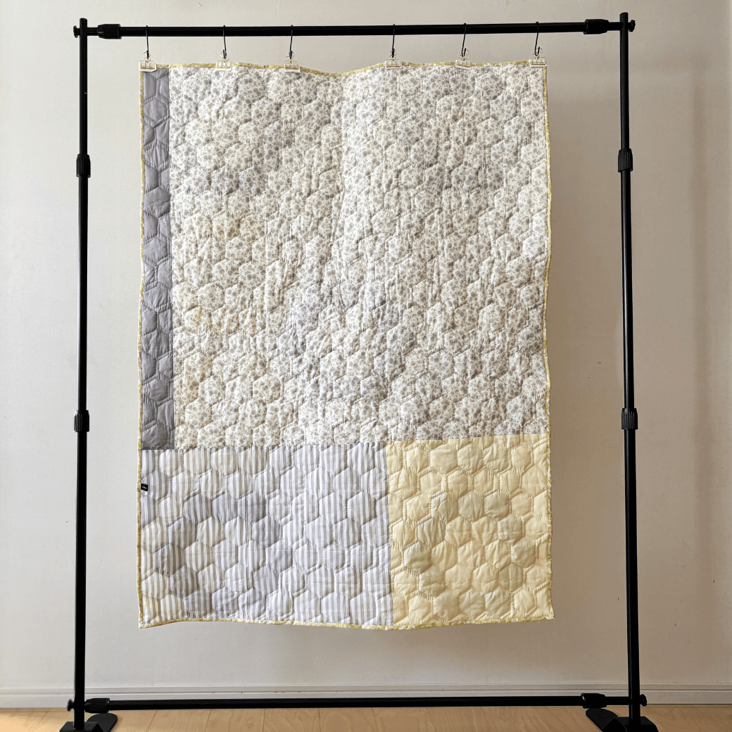 ミモザ咲く＊一点ものパッチワークキルト | 9枚目